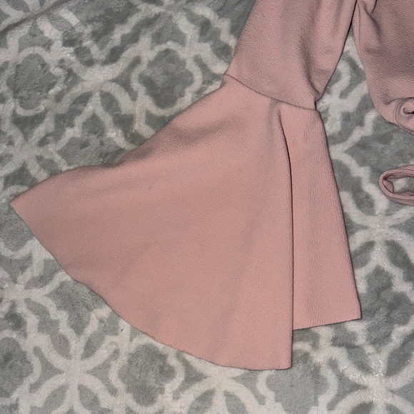 Pink Bell Sleeve Crop Top - Picture 4 of 6